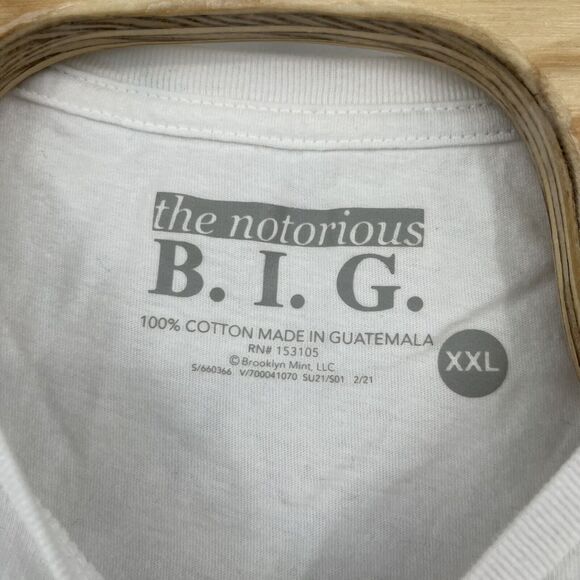 Notorious BIG Biggie Smalls Baby Gold Crown T-Shirt Mens Size XXL 2XL White - Picture 3 of 4